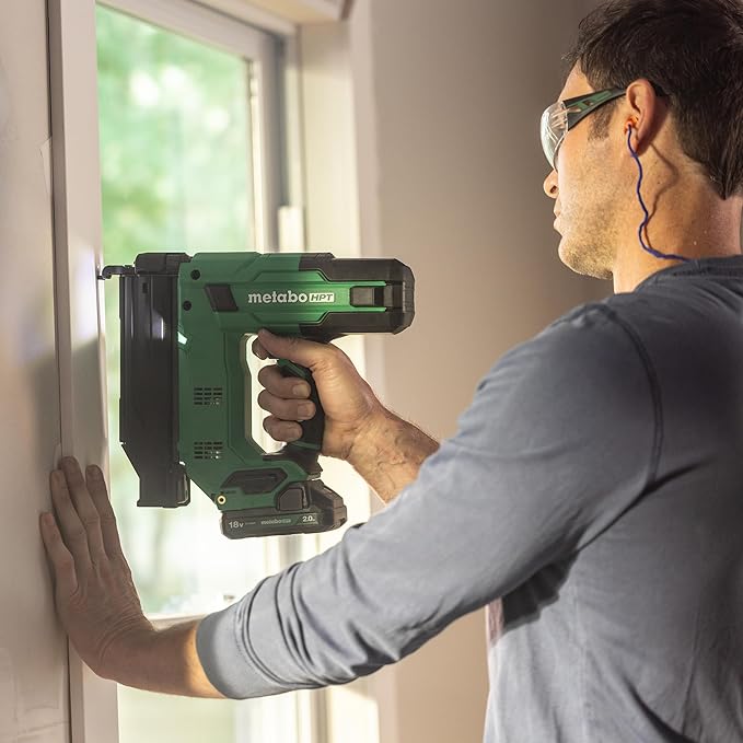 Metabo HPT 18V MultiVolt Compact Cordless Brad Nailer Kit, 18 Gauge Nailer with Power Tool 2.0Ah Lithium Ion Battery, Drives 5/8" to 2" Brad Nails, 700 per Charge, NT1850DG