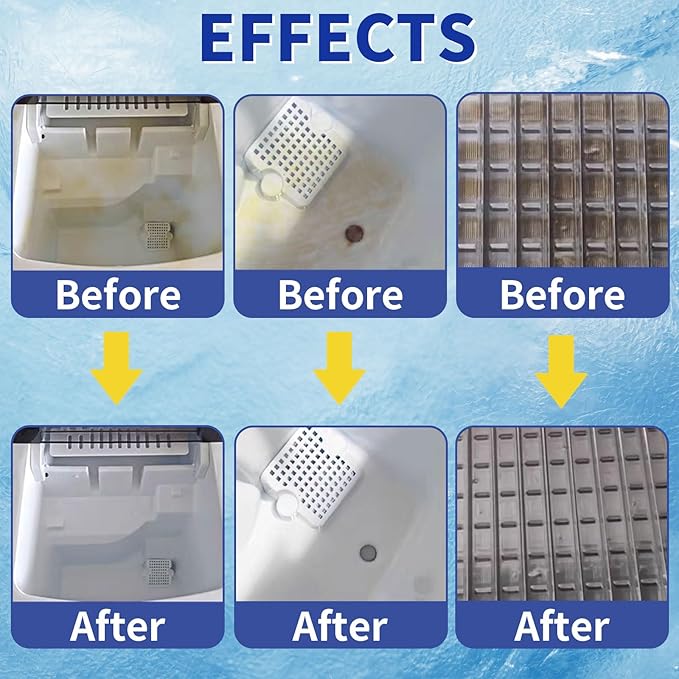 Ice Machine Cleaner Maker and Descaler - 24 Ice Maker Cleaner Tablets Compatible with All Major Brands, Nickel Safe Descaler Countertop Portable Commercial Icemaker Cleaning Solution
