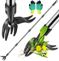 Weed Puller Tool, Stand Up Weed Remover Tool with Long Handle, 4 Claw Steel Head Weeder Tool with 4-Sectioal Pole Design, Garden Hand Weeding Tool, Smoothly Remove Weeds Without Kneeling