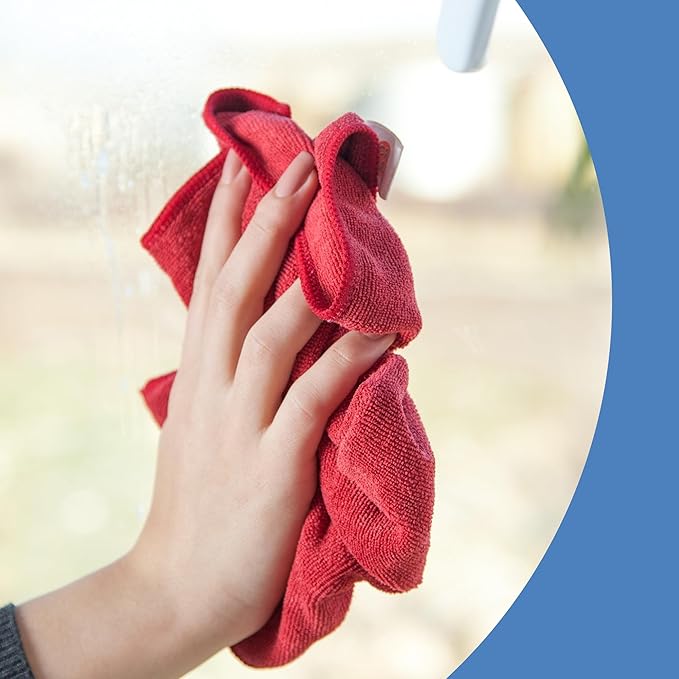 Sprayway Glass Cleaner w/Microfiber Cleaning Cloth - Streak-Free Shine, Safe Formula, Multi Surface Glass, Door, Mirror & Window Cleaner Foam