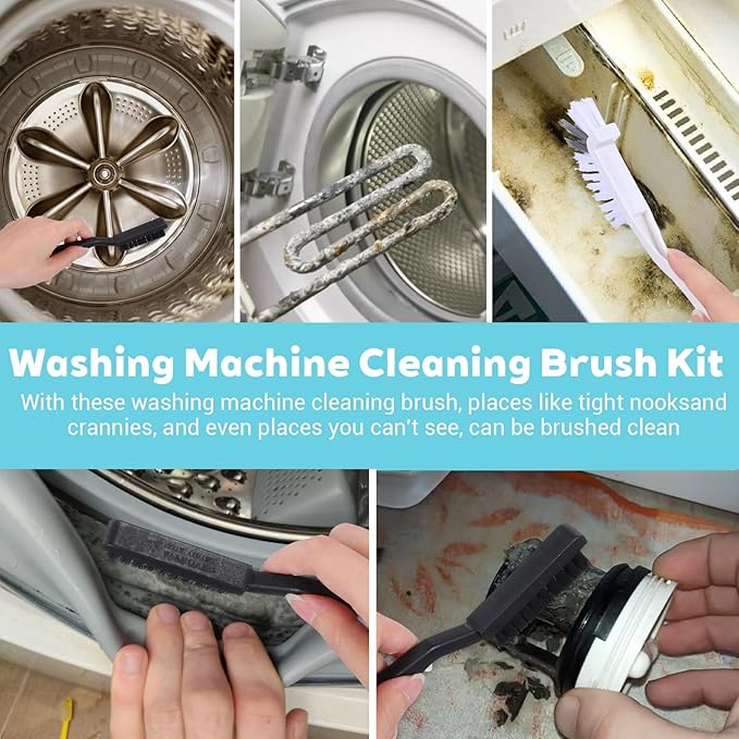 Washing Machine Cleaning Brush Kits Front Load Washer Scrub Cleaner Tools Accessories for Tight Spaces and Washing Machine Rubber Seals Tight Spaces and Washer Rubber Seal 6pcs