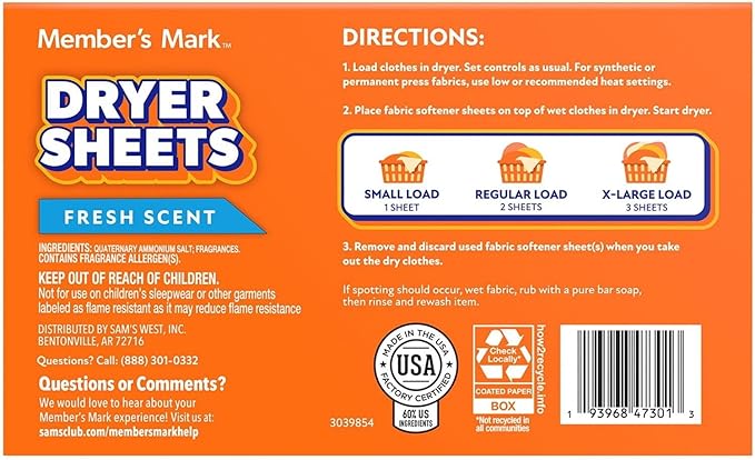Member's Mark Fabric Softener Sheets