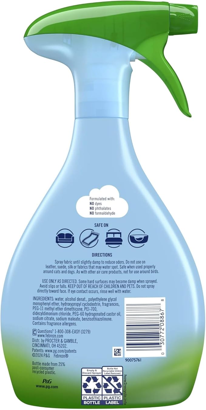 Feb+reze Fabric Spray Air Freshener, Odor-Fighting Fabric Refresher, Pet Odor Fighter, 23.6 fl oz (Pack of 2)