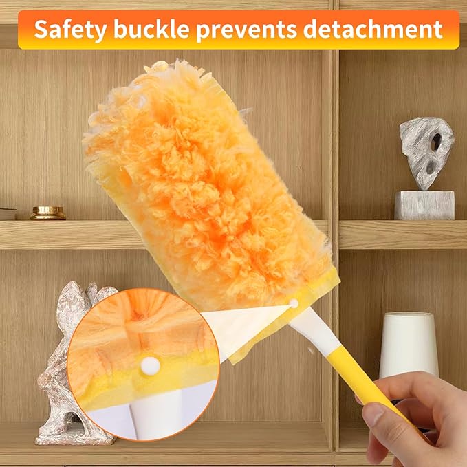 30 Count Larger Size Duster Refills for Swiffer Dusters with 1 Handle - 360° Multisurface Larger Size Feather Duster, Disposable Duster Refills Kit for Cleaning Furniture, Blinds and Ceiling Fans