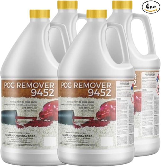 POG Remover 9452 - Paint, Oil & Grease Heavy Duty Remover & Cleaner - Residential, Industrial & Commercial - Case of Four Gallon Jugs