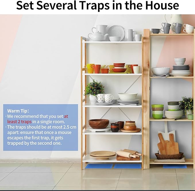 LULUCATCH Super Glue Traps 20 Pack for Mice & Snakes, Larger, Heavier Sticky Traps with Non-Toxic Glue. Sticky Mouse Traps Indoor, Easy to Set, Pet Safe Pest Control