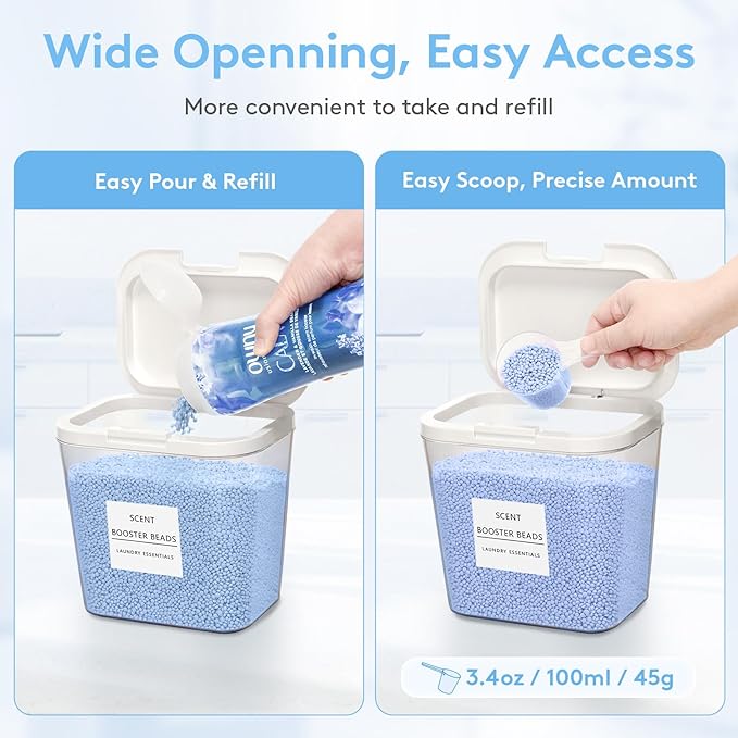 Lifewit Laundry Pods Container with Pop-up Lid, Coffee Pod K Cup Storage, Laundry Room Organization, Dryer Sheet Holder for Washing Powder Detergent, 2700 ml/0.72gal, 5PCS