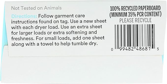 365 by Whole Foods Market Dryer Sheets Fabric Softener, Unscented | 80 Count | Pack of 2