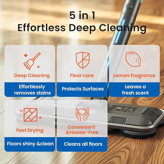 Floor Cleaner Tablet, Compatible with Wet Dry Vacuum and All Robot Mop Floor Washer, Solution for Wood,Tile Laminate Multiple Hard Floors, 60 Pack, Lemon Secent