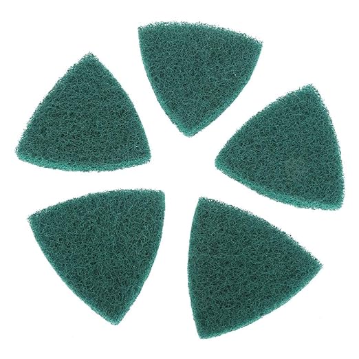 Industrial Scouring Pads 5 Pack Heavy Duty Abrasive Scrubbers for Kitchen Cleaning Non-Scratch Triangular Design Brushed Finish Mat Style
