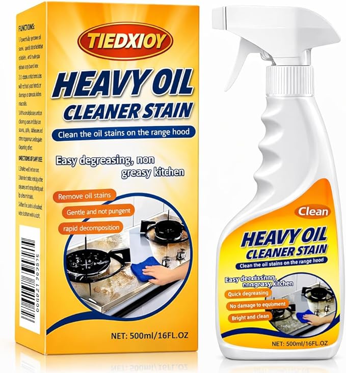 Heavy Oil Cleaner Stain, Stainless Steel Cleaner, Kitchen Appliances Cleaning Spray Remove Oil Dirt, Grime, and Grease for Oven, Microwave, stove top Cleaning Heavy-Duty Degreaser-16Fl.Oz