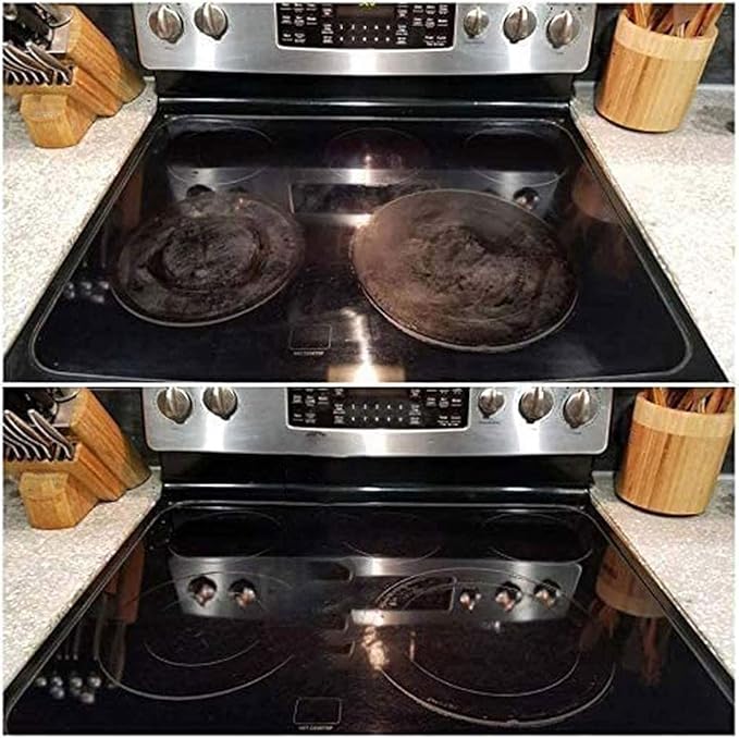 KISHAL Scratch Free Stove Top Scratch Remover,Cooktop Heavy Duty Cleaner and Polish,Glass Ceramic Stove Top Cleaner,Multipurpose Cooktop Cleaner for Kitchen,Stain Remover (2 Pcs)
