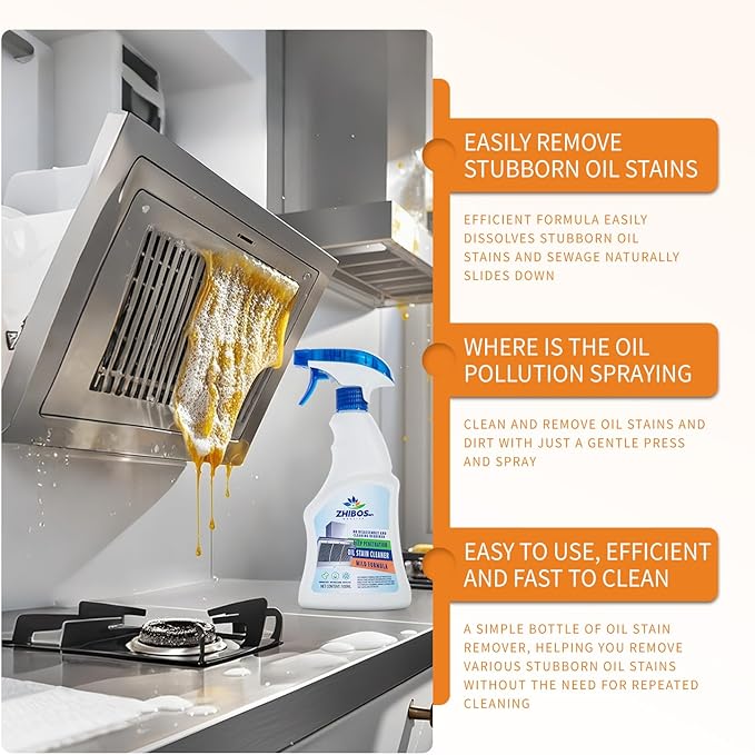 Kitchen Cleaner,All Purpose Cleaner, Heavy Duty Degreaser Cleaner, Remove Stains Cleaning Spray, Multi Purpose Cleaner Spray Removes Grease, Grime, And Stains On Bathrooms, Floors, and More (1pcs)