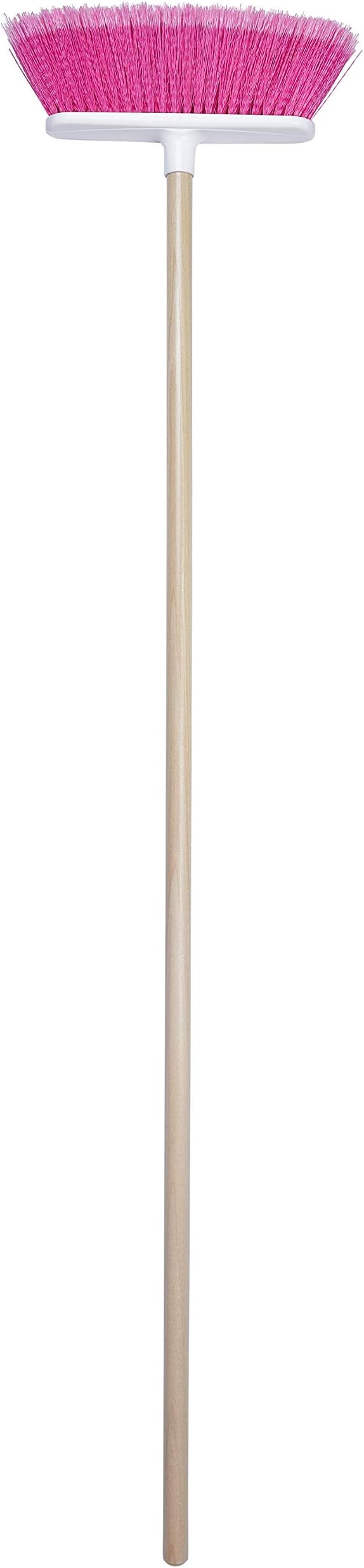 The Original Soft Sweep Magnetic Action Fuchsia Broom with Natural Finish Wood Handles (2 Fuchsia Brooms)