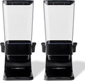 Cereal Dispenser Countertop, 5L Kitchen Organization Cereal Containers Storage, Desktop Candy Dispenser Plastic Cereal Dispenser, Snack Containers Can Hold Granola, Dry Food, nut, Grain (Black, 2Pc)