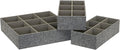 Household Essentials 3 Piece Drawer Organizers Starter Set, Customizable Inserts, Large Tray and 2 Small Trays, Graphite