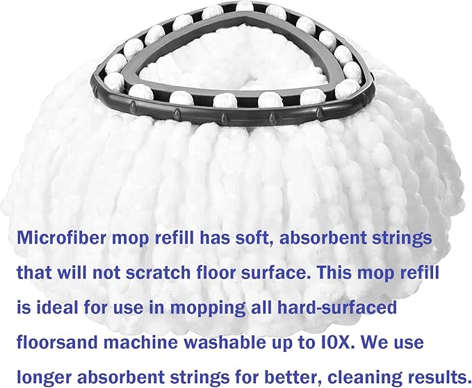 Spin Mop Replacement Head 4 Pack Mop Refill Compatible with Ocedar Triangle Swivel Mops Microfiber Swivel Mop Refill,Deep Clean,Machine Washable and Easy to Replace