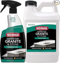Weiman Disinfecting Granite Cleaner & Polish Value Pack - (1) 24 oz Spray Bottle, (1) 64 oz Refill