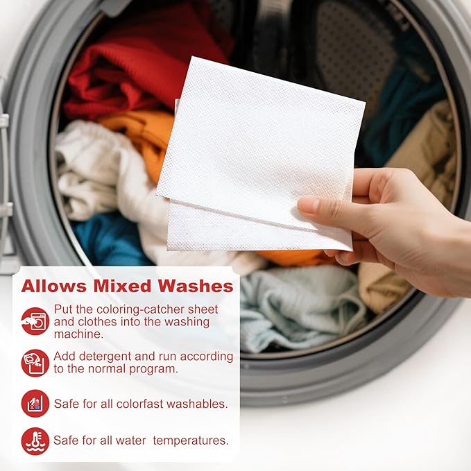 120pcs Laundry Color Catcher Sheets,Color Grabbers Dye Grabbing Sheets,Allow Mixed Washes and Prevents Color Runs,Fragrance Free Color Absorber Sheets for Washer No Fluorescent Agent