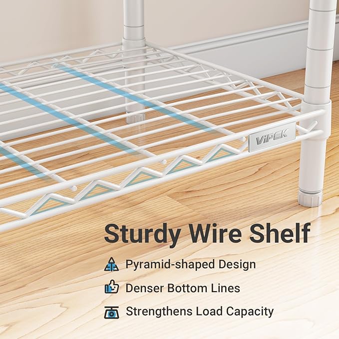 VIPEK V5C Medium Covered Clothes Rack Heavy Duty Portable Closet Wardrobe, Freestanding White Clothing Rack with Black Upgarded Polyester Cover, Adjustable Custom Closet Rack, 56.7" Lx15.7 Wx76.4 H