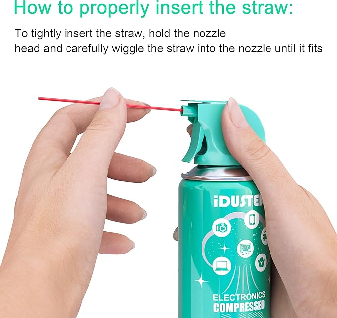 iDuster Canned Air Duster for Computer - Disposable Keyboard Cleaner Cleaning Duster for Electronics, 2PCS(10oz)