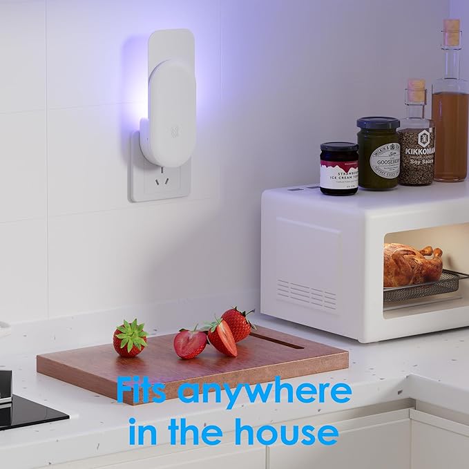 Fly Trap Indoor, 3 in 1 Plug-in Fruit Fly Trap,2 Trap White and 10 Glue Cards, Fruit Fly Traps for Indoors, Flying Insect Trap for Gnat, Moth, Mosquito, Suitable for Every Part of The Home