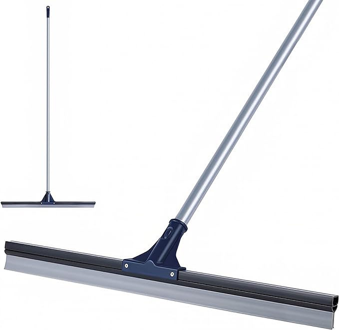 DSV Standard Floor Squeegee for Concrete Floor, 30" Large Squeegee Broom, Heavy Duty Floor Squeegee for Tile with 51.5" Handle for Garage, Deck, Bathroom, Window, Glass
