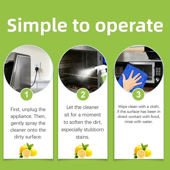 CRIVERY 2PCS Electrolyzed Ion Kitchen Cleaner, Natural Formula Kitchen Appliance Cleaner, Multi-Purpose Heavy Duty Cleaning Spray for Household, Oven, Stove, Range Hood