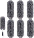 Reusable Microfiber Duster Refills Compatible with OXO & MR.SIGA Duster - Washable Duster for Household Cleaning Dusting Furniture Blind Ceiling Fan - 6Pack Grey (Handle NOT Included