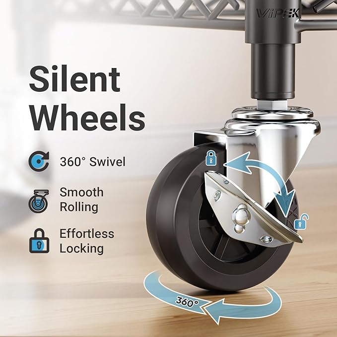 VIPEK R2X Expandable Portable Closet with Lockable Wheels, 600lbs Capacity Heavy Duty Rolling Clothes Rack w/Adjustable Shelves & Hanger Rod (2' to 3'5"), Metal Clothing Rack for Small Spaces (Black)