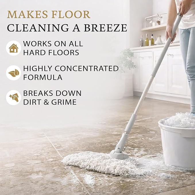 R&W Co. Original Mop Soap – 32 oz Premium Multi-Surface Floor Cleaner, Streak-Free Shine for Tile, Hardwood & Laminate Floors, Non-Toxic, Pet & Skin Safe Gentle Cleaning Formula (Brazilian Waves)
