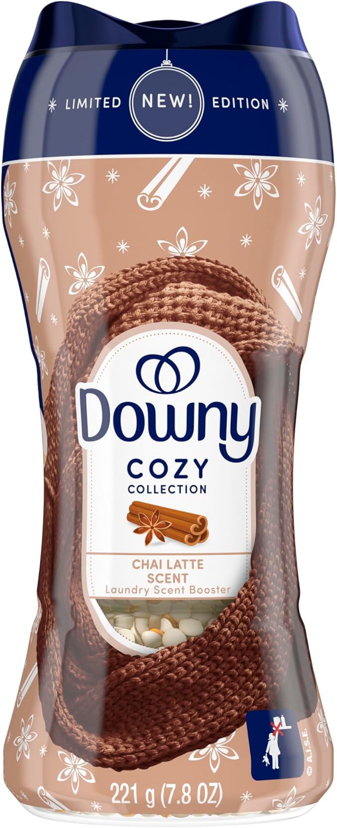 Downy Cozy Collection In-Wash Laundry Scent Booster Beads, Chai Latte Scent, 7.8 oz, Limited Edition Laundry Beads
