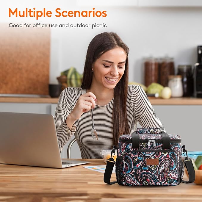 Lifewit Medium Lunch Bag, Insulated Lunch Box, Soft Cooler Cooling Tote for Adult Men Women, Burgundy 12-Can (9L)
