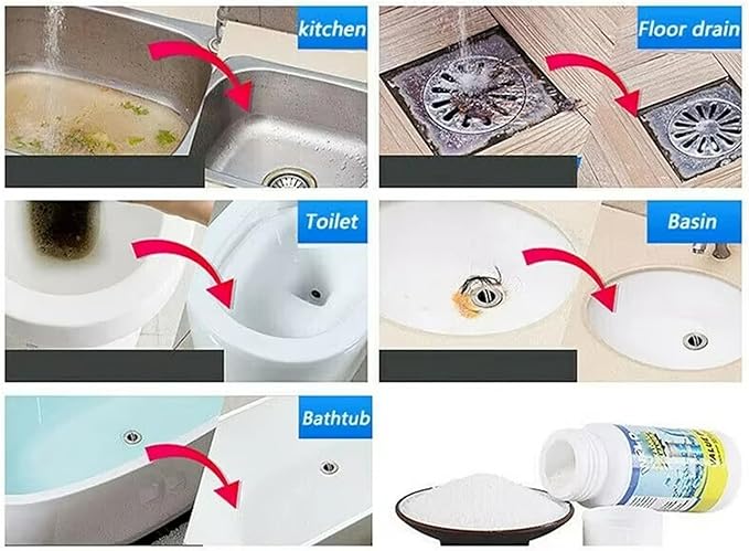 Sink and Drain Cleaner, Powerful Sink & Drain Cleaner, Foaming Clog Remover Quick Cleaning Tool for Kitchen & Bathroom (3Pcs)