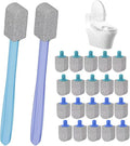 Pumice Stone Toilet Bowl Cleaner,Bathroom Cleaner Brush Toilet Wand Refills with 30CM Long Handle for Remove Hard Water Stains with 1 Wand+ Pumice Stones (20 Pack)