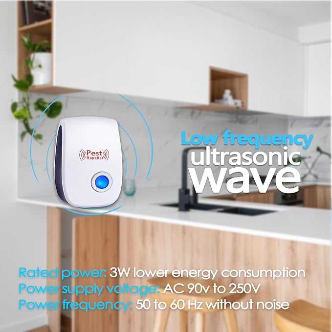 Mouse Rodent Rat Spider Roach Repellent Indoor Ultrasonic Pest Insect Bug Repeller, Pest Control Device for Home Basement Attic Garage (6 Pack)