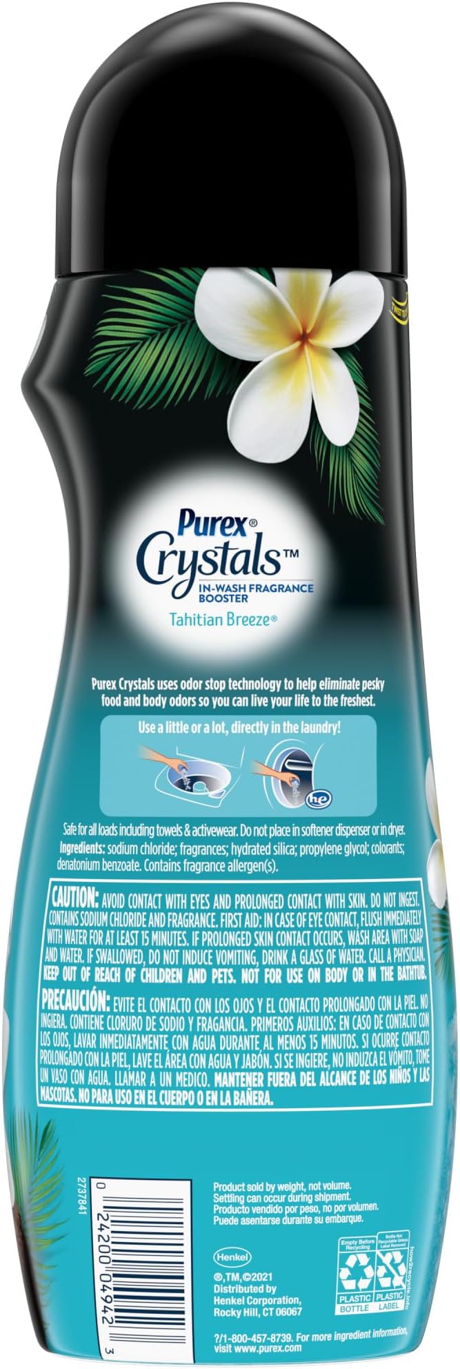 Purex Crystals in-wash Fragrance and Scent Booster, Tahitian Breeze, 21 Ounce (Pack of 4)