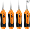 iPower 6.5 Inch Gardening Scissors Hand Pruner Pruning Shear with Straight Stainless Steel Blades, Orange, 4-Pack