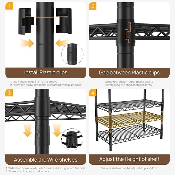 Golpart Coat Rack Clothes Wardrobe：Closet Organizer and Storage Clothing Garment Rack with Shelves Heavy Duty for Hanging Clothes Portable Adjustable Black 15.8" DX56.8 WX76.5 H