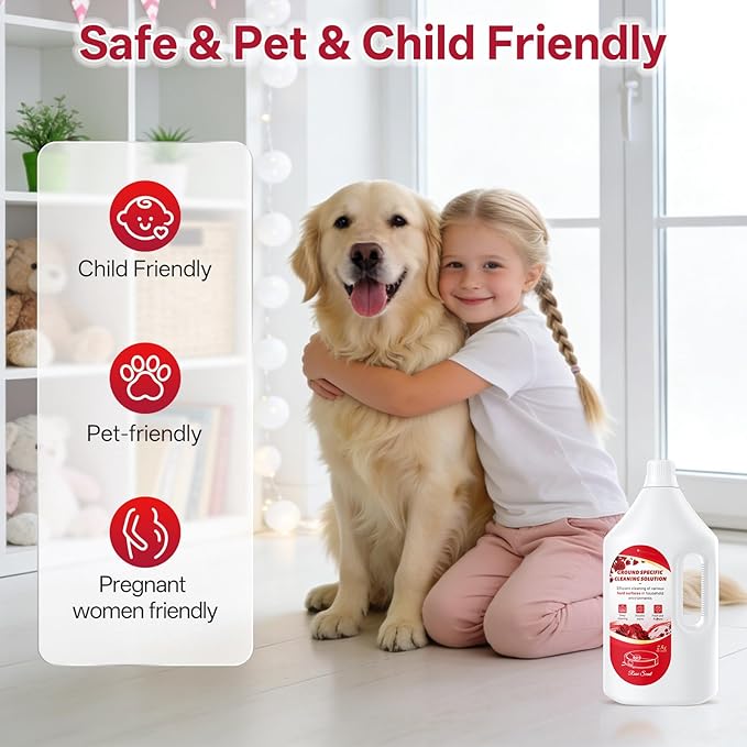 Floor Cleaning Solution Rose Scent, Compatible with Roborock Cleaning Solution Quick Drying Without Residue Suitable for All Robot Vacuums and Wet Dry Dual-Use Vacuum Cleaners (2.5 L, Rose)