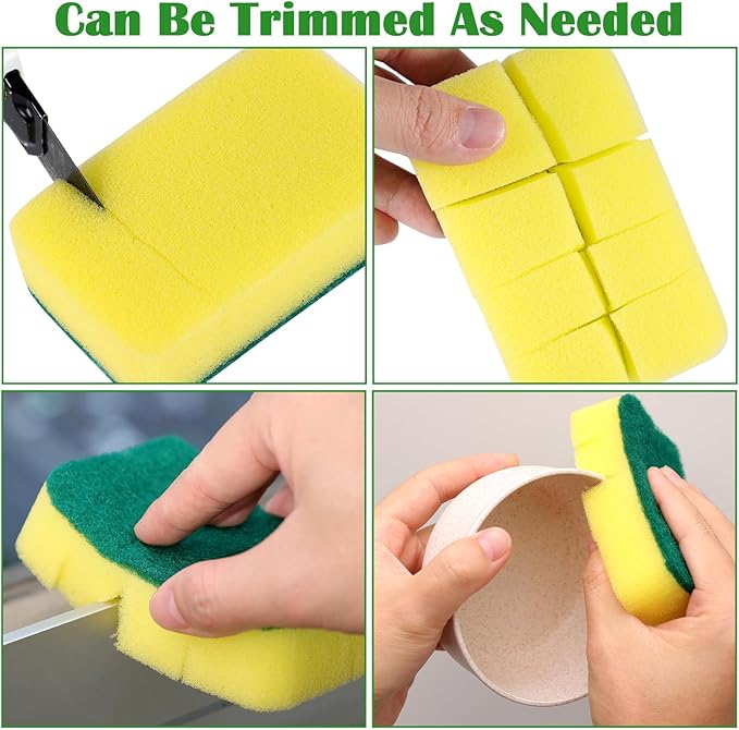 80 Pack Cleaning Sponges Kitchen High Density Dish Sponges Scrub Sponge Multi-Surface Cleaning Scrubber Pad, Durable Dishwashing Sponge Bulk Cleaning Supplies for Washing Dishes, Home, Bathroom, Car