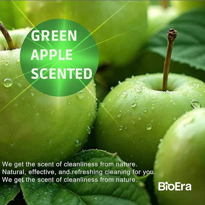 Plant‑Based Dishwashing Liquid Grease Cutter & Degreaser • Tough on Oil & Food Residue • Safe for Dishes, Pots & Pans • Fresh Green Apple Scent, 25.36 Fl Oz