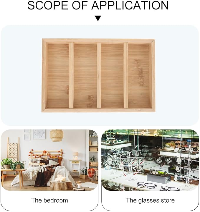 Creative Eyeglasses Storage Tray 4pcs Wooden Sunglasses Display Rack Organizer for Home and Office Eyewear Holder
