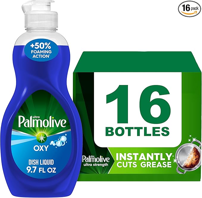 Palmolive Ultra Liquid Dish Soap, Oxy Power Degreaser, Blue, 9.7 Fl Oz (16 pack)