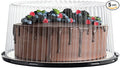 10-11" Plastic Disposable Cake Containers Carriers with Dome Lids and Cake Boards | 5 Round Cake Carriers for Transport | Clear Bundt Cake Boxes Cover | 2-3 Layer Cake Holder Display Containers