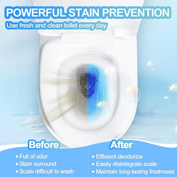 KIISIISO Toilet Bowl Cleaners, Septic-Safe Automatic Toilet Cleaner Bottles, Sustained-Release Toilet Tank Cleaners For Against Tough Stains, Long-Lasting Deep Cleaning & Freshness-2 Packs