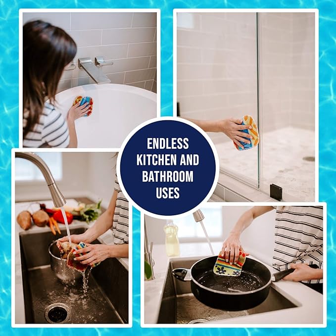 Scratchless Cleaning Pad (2 Pack) for Cleaning Kitchen, Bathroom and Household | Great for Non-Stick Cookware | Reusable | Long-Lasting | Environmentally Friendly