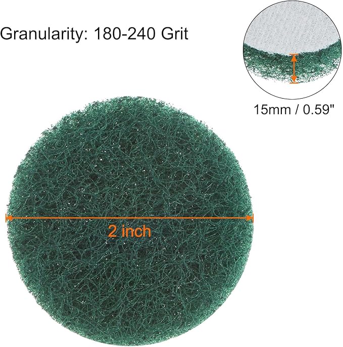 HARFINGTON 6pcs Drill Power Brush 2 inch Tile Scrubber Scouring Pads 180-240 Grit for Bathroom Kitchen Household Cleaning