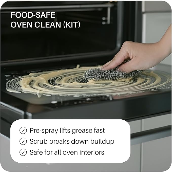 Everneat Oven Cleaning Kit: Natural Oven Cleaner and Kitchen Cleaner | Heavy Duty | Grill, Cooktop & Rack | Fume-free & Safe to Clean All Ovens (Purify) | Non-toxic | Refillable Plastic Jar & Bottle