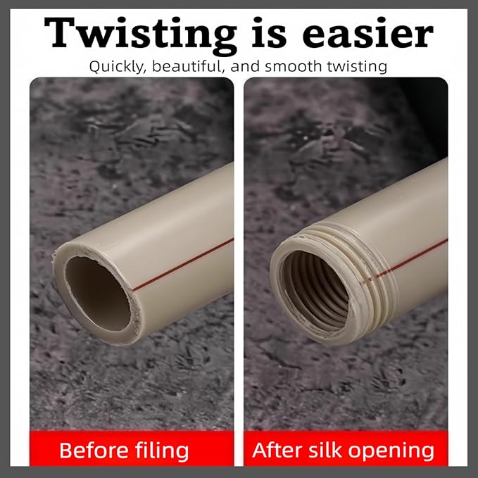 Integrated Internal & External Pipe Threading Tool, PVC Dual-function Pipe Threading Tool for 1/2" & 3/4" Pipes, Electric Drill Compatible PVC & Plastic Pipe Threader Kit for Home Repair (1/2"+ 3/4")
